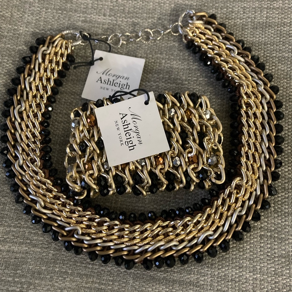 Gold and Black Jewelry Set Morgan Ashleigh nwt